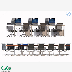 Modern desk deck combination 3d model